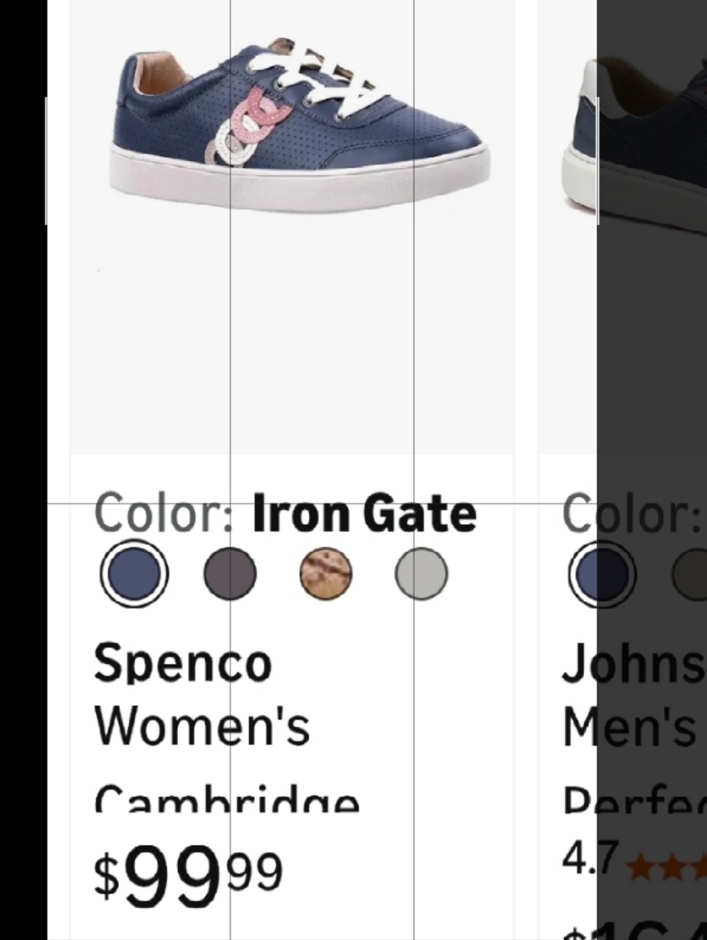 Spenco Women's Cambridge Navy Sneaker with Pink & White Accents